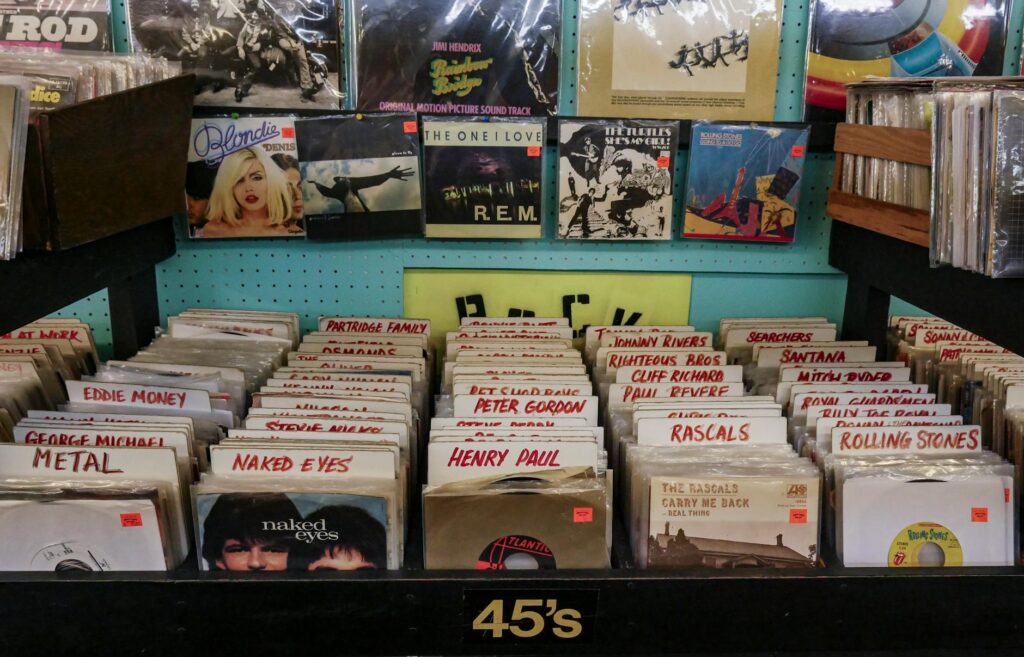 a vinyl record music store